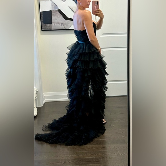 Lovers + Friends “Elsa” black tulle ruffle gown - Picture 2 of 6